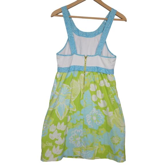 Lilly Pulitzer Women's Strap Shift Dress Floral Green, Blue & White Floral Print - Picture 7 of 14
